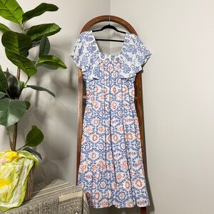 Ro’s Garden XL Jenna Floral Tiered Midi Dress